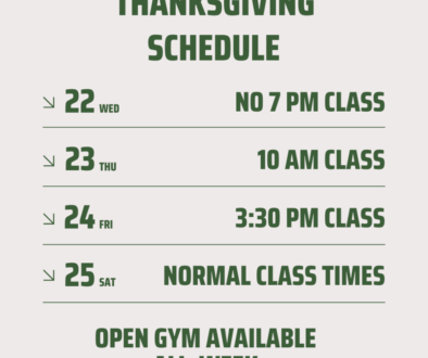 GOBBLE GOBBLE! – THANKSGIVING WEEK SCHEDULE