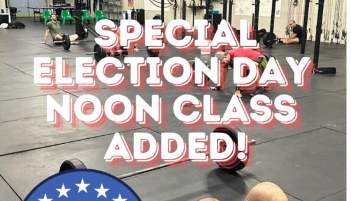 SPECIAL NOON CLASS TOMORROW