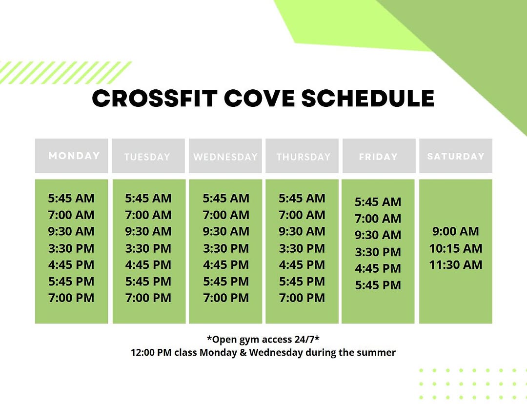Cove Schedule